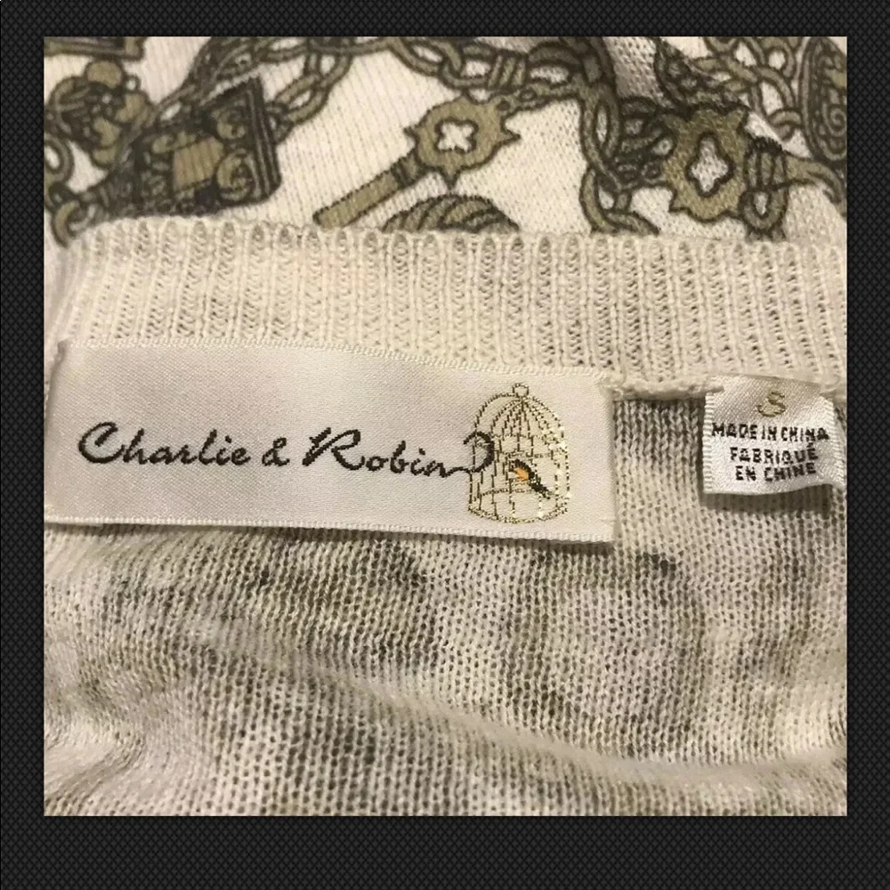 CHARLIE & ROBIN Anthropologie Charmed Keychain Cardigan Sweater Lightweight